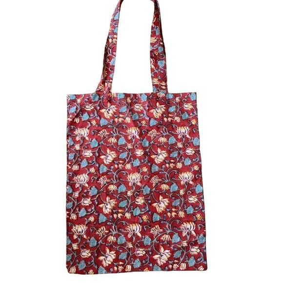 Artisan Made Trade Cloth Textile + Clothing Co Floral Reuseable Tote Bag - Picture 2 of 4